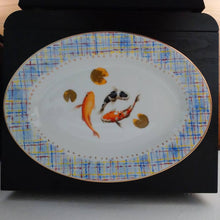 Load image into Gallery viewer, Hand Painted Japanese Ceramic Plate Japanese Koi Fish
