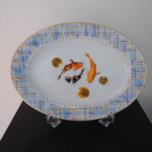 Load image into Gallery viewer, Hand Painted Japanese Ceramic Plate Japanese Koi Fish