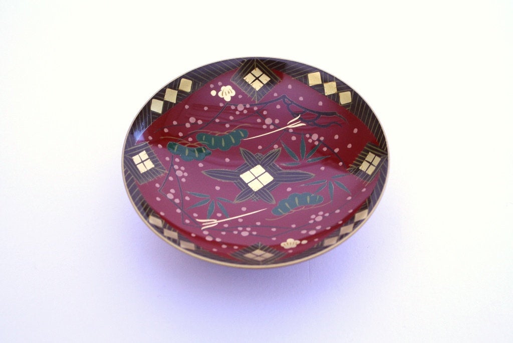 From Japan Sakazuki Sake Cup Aizu Lacquer Ware with Stand