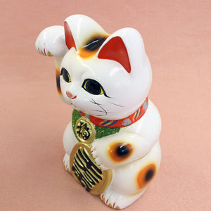 From Japan Beckoning Waving Lucky Cat for Good Luck Maneki Neko Ceramic