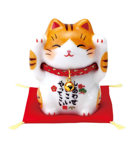 From Japan Beckoning Lucky Cat for Good Luck Maneki Neko Mike 7627