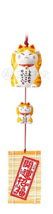 From Japan Ceramic Wind Chime Bell Lucky Cat Maneki Neko 9362