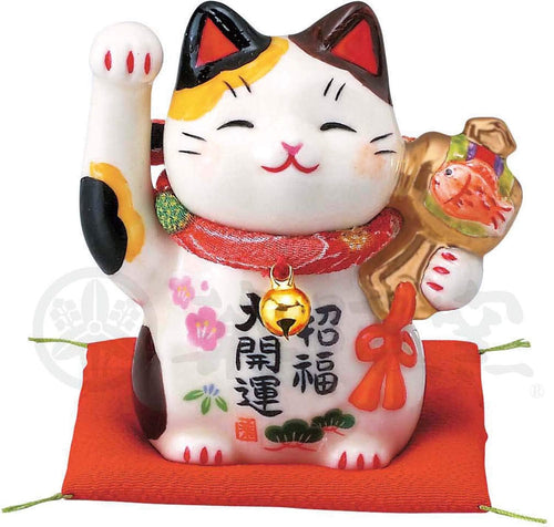 From Japan Beckoning Waving Lucky Cat for Good Luck Maneki Neko 7459