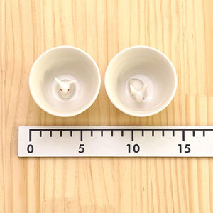 From Japan Sakazuki Sake Cup Rabbits Set of Pairs Minori Pottery