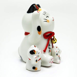 From Japan Beckoning Waving Lucky Cat for Happiness Maneki Neko