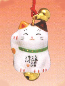 From Japan Lucky Cat Netsuke Strap Amulet for Good Luck Maneki Neko 7148