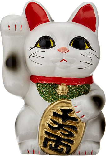 From Japan Beckoning Lucky Cat for Good Luck Maneki Neko Ceramic