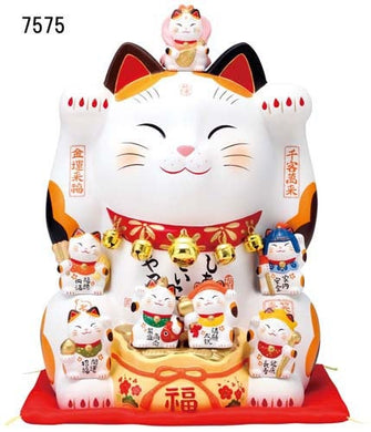 From Japan Large Waving Beckoning Lucy Cat for Good Luck Maneki Neko 7575