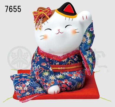 From Japan Beckoning Waving Lucky Cat for Good Luck Maneki Neko 7655
