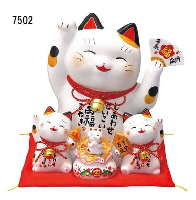 From Japan Large Waving Beckoning Lucy Cat for Good Luck Maneki Neko 7502