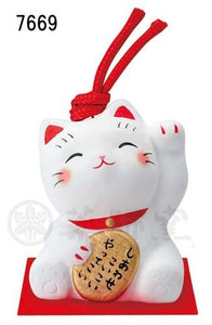 From Japan Lucky Cat Netsuke Strap Amulet for Good Luck Maneki Neko 7669