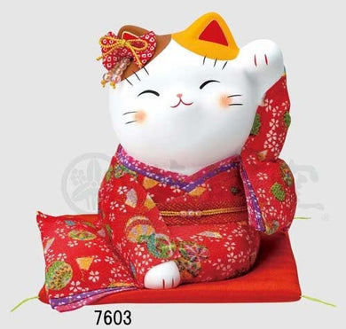 From Japan Beckoning Waving Lucky Cat for Good Luck Maneki Neko 7603