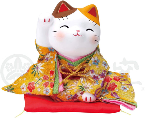 From Japan Beckoning Waving Lucky Cat Good Luck Maneki Neko 7553