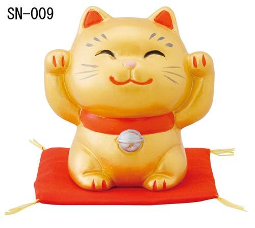 From Japan Beckoning Waving Lucky Cat for Money Luck Maneki Neko SN-009