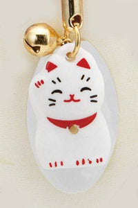 From Japan Lucky Cat Netsuke Strap Amulet for Good Luck Maneki Neko K551