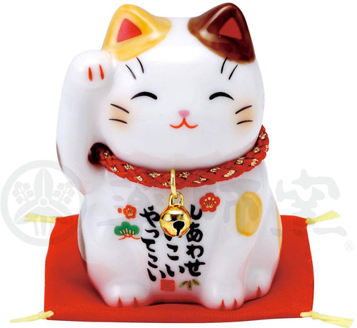 From Japan Beckoning Waving Lucky Cat Maneki Neko for Happiness 7532