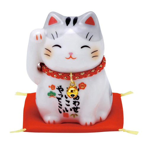 From Japan Beckoning Waving Lucky Cat for Good Luck Maneki Neko 7536
