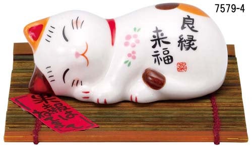 From Japan Beckoning Waving Lucky Cat Maneki Neko for Chopstick Rest 7579-4