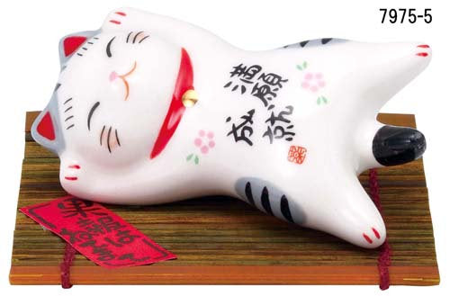 From Japan Beckoning Waving Lucky Cat Maneki Neko for Chopstick Rest 7579-5