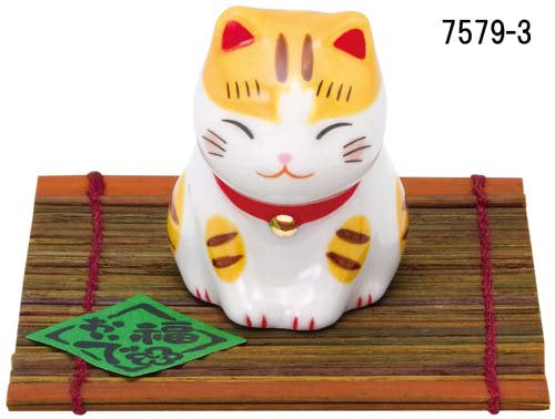From Japan Beckoning Waving Lucky Cat Maneki Neko for Chopstick Rest 7579-3