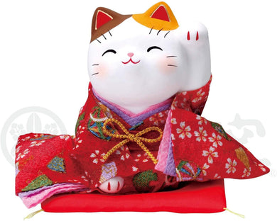 From Japan Beckoning Waving Cat for Good Luck Maneki Neko 7554