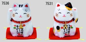 From Japan Beckoning Waving Lucky Cat for Happiness Maneki Neko 7531 7536