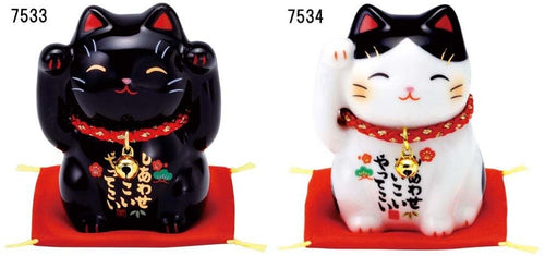 From Japan Beckoning Waving Lucky Cat for Happiness Maneki Neko 7533 7534